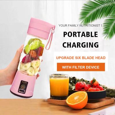 China Car Mini Blender 6 Blades Hand Electric Usb Rechargeable Mini Portable Fruit Smoothie Juicer Blender for sale