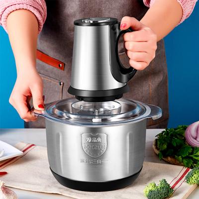 China 4L Multifunctional Electric Manual Kitchen Tool Household Mini Food Cutter Garlic Pepper Chopper Vegetable Chopper for sale