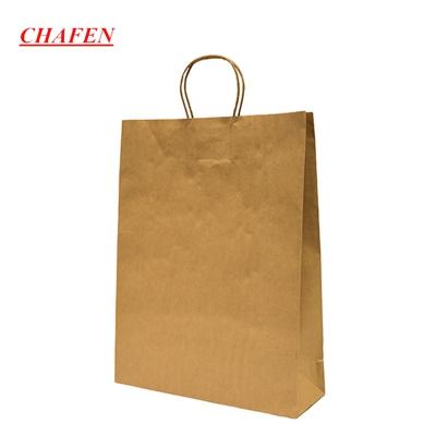 China BIODEGRADABLE With Handle Customize Kraft Paper Packaging Custom Make Shopping Bag for sale