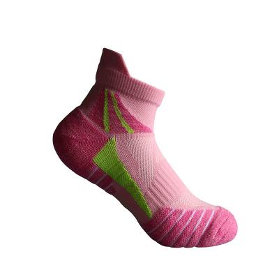 China Custom Logo Sports Ankle Socks Custom Breathable Towel Bottom Sports Running Socks With Tag for sale