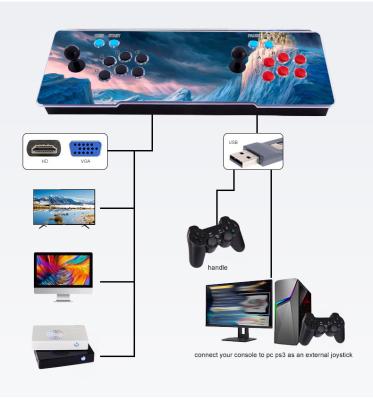 China Acrylic+metal video game console with LED lighting Pandora's box game console retro arcade 8000 in one for 2-4 person for sale