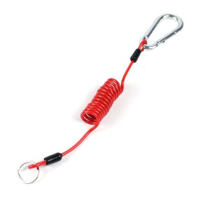 China Luxury spring coil lanyard with hook and keyring for sale