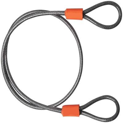 China Deluxe 2.5FT, 4FT, 7FT, Double Looped 3/8 Inch Steel Flex Lock Cable, for U-lock, Deluxe Padlock, and Disc Lock Security Steel Cable for sale