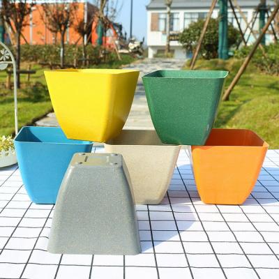 China Wholesale Succulent Flower Pot Planter Mini Small Plant Square Modern Home and Garden Fiber Design Cheap Biodegradable Bamboo Desk 5 Inch for sale