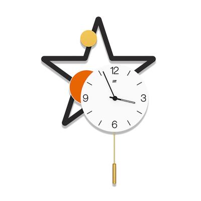 China LUMINOVA Modern Simple Home Design Wall Hanging Metal Star Shaped Art Wall Clock for sale