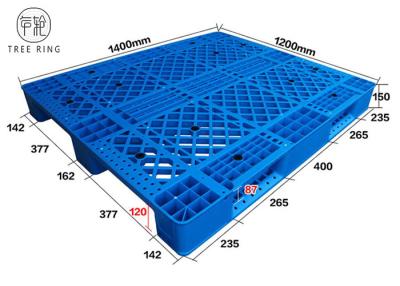 China Opslag van het vier de Op zwaar werk berekende Industriële Stapelbare Plastic Palletspakhuis van de Manieringang 1400 * 1200 Te koop