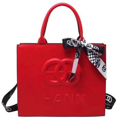 China New Polyester/PU Designer Handbag One-Shoulder PU Embossed Tote Bag Cross - Body Bag for sale