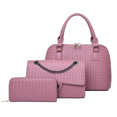 China 2021 Polyester Handbag Set 3 Piece Luxury Women's Designer Bag Handbag Soft Lady Manufacturer Wholesale Bag For Women for sale