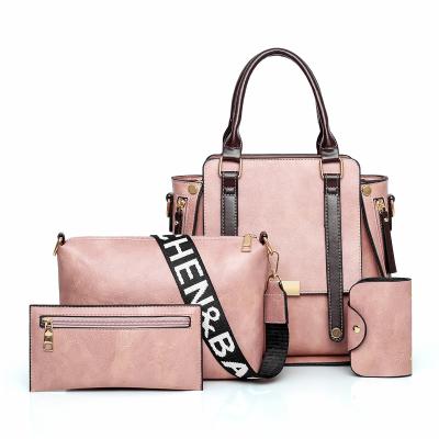 China 2021 fashion famous low price handbag 4 in 1 unique designer purses leather handbags for women for sale