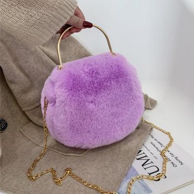 China 2021 Winter New Arrivals Winter Messenger Chain Handbags Plush Handbag Faux Fur Purse For Women for sale