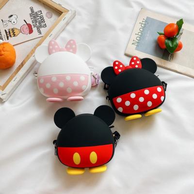 China Fashion RTS Children's Animal 3d Cartoon Character Small Girls Cross Handbags Minnie Minnie Mouse Body Purse Kids Silicone Coin PU for sale