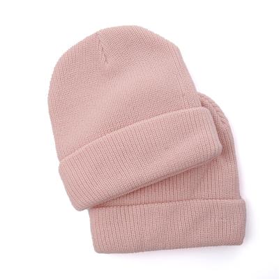 China COMMON Best Selling Outdoor Soft Knit Hats Pink Plain Beanies Custom Your Logo Winter Hats for sale