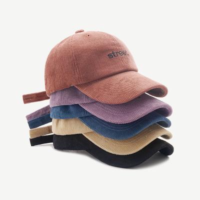 China JOINT Custom Baseball Caps Design You Own Corduroy Embroidery Dad Hats for sale