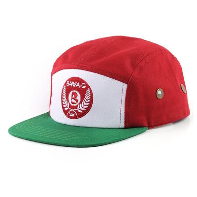 China OEM / ODM COMMON Design Color Blocking 5 Panel Caps , Flat Brim 5 Panel Caps for sale