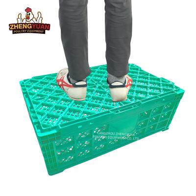 China Farm Transport chicken Farming Chicken Equipment Reusable thicken Stack Storage box Folding Collapsible poultry transport cage for sale