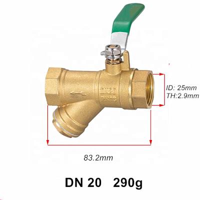 China DN 20 Thread 290g General Connection Bronze Ball Valve With SS Filter for sale