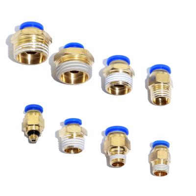 China Plastic And Nickel Coated Brass High Quality Straight Male Female Pneumatic Connector Quick Connecting Tube Fitting for sale