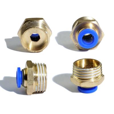 China Plastic And Nickel Coated Male Thread Brass Straight Pneumatic Connector Quick Connecting Tube Fitting for sale