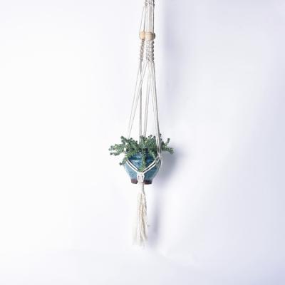 China Multi Style Outdoor Plant Pot Woven Hemp Twine Pot Planter Hang Up Plant Cotton Hanging Flower Basket Rope for sale