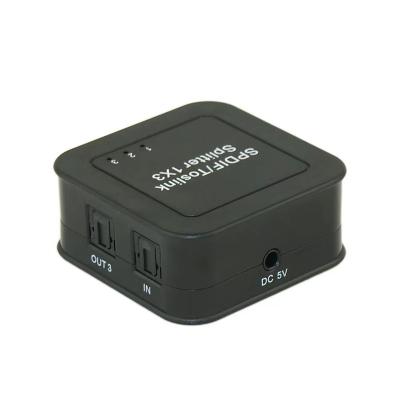 China Digital 1x3 Premium Quality SPDIF TOSLINK Digital Optical Audio Splitter (one input 3 outputs) 53*53*22 for sale