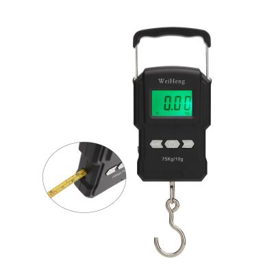 China 75kg Digital Hanging Measuring Fishing Scale Tool Integrated Tape Measure 47*26 Mm for sale