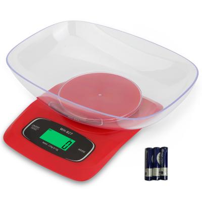 China Weight Measuring Large Digital Bowl 12kg Kitchen Weight Scale with ml, g, lb, ounce units for sale