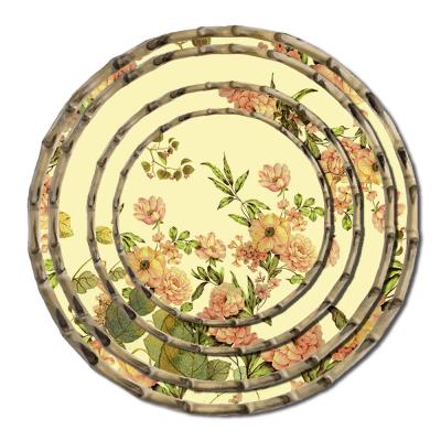 China Sustainable Yellow Flowers Bone China 4pcs Different Size Dinnerware Sets For Wedding for sale