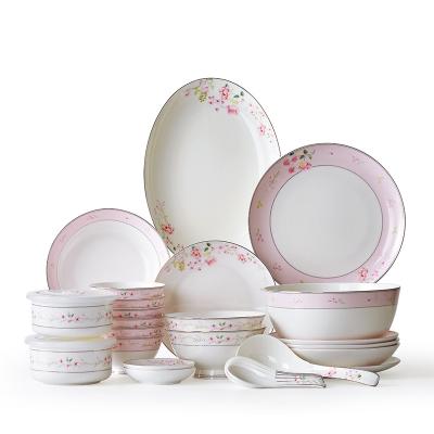 China Stocked 28 Pcs Middle Eastern Dinner Set Dinner Set Made In Porcelain for sale