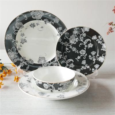 China Viable New Design Tableware 16pcs 20pcs Elegant Bone China Dinner Set Dinnerware Set High Quality Dinnerware Set for sale