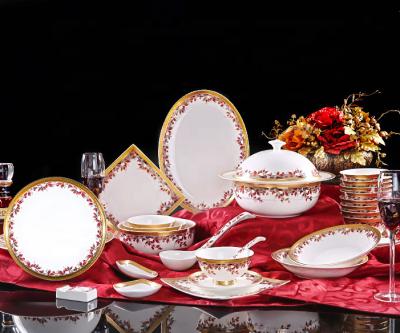 China Best Viable New Design Luxury Tableware Fine Bone China Dinner Sets Wholesale Dinner Sets for sale