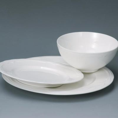 China New Design Pattern Disposable White Porcelain Bone China Ceramic Dinner Set Supply for sale