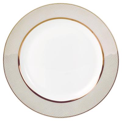 China High Quality Ceramic Classic Stocked Dinner Dishes Decal Bone China Charger Dishes Round Porcelain Dishes for sale