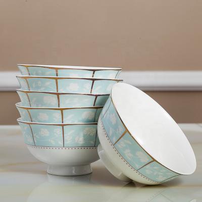 China Best Seller Ceramic Bowls Stocked Design Artistic Bone China Bowls Porcelain Rice Bowls For Table for sale