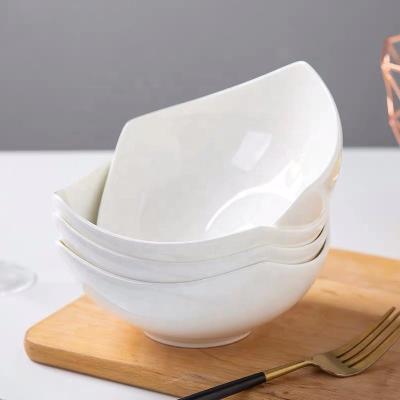 China Hot Product Stocked Custom White Square Shape Bone China Salad Fruit Bowls For Home/Hotel/Restaurant for sale