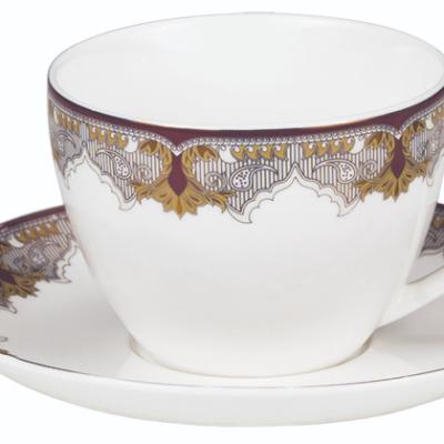 China Wholesale Viable Wholesale Porcelain Coffee Tea Set New Bone China 12Pcs Turkish Ceramic Cup And Saucer Set For Coffee for sale