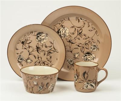 China Cheap Viable Wholesale Stoneware Cup Dish Ceramic Cup And Saucer Dinnerware 16 Pcs Dinner Set for sale