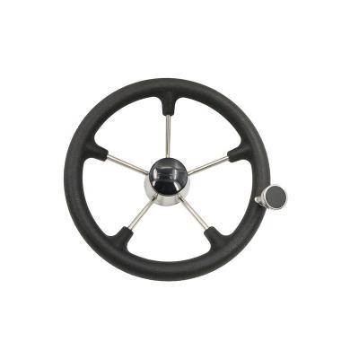 China With knob Marine Steering Wheel bearing circle with Black PU Foam 13.5