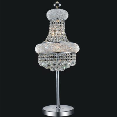 China Retro Trend Ultra-luxury Hotel Bedside Table Metal Crystal Beaded Hall Lamp for sale