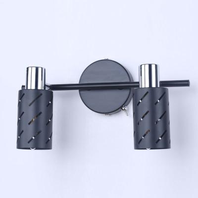 China Modern Cheap Modern Attic Lights Black Iron Metal Wall Lights Bedroom Bedside 2 Led Wall Light for sale