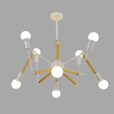 China Best Products Modern Selling Wooden Pendant Lamp 8 Lights Chandelier For Living Room for sale