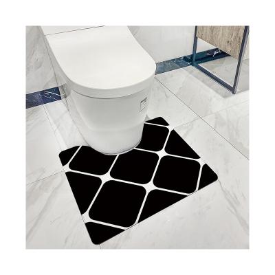 China Anti-Slip Factory Price Customized 100%Polyester Economy ToiletFloor U-Shaped Mat Practical For Household for sale