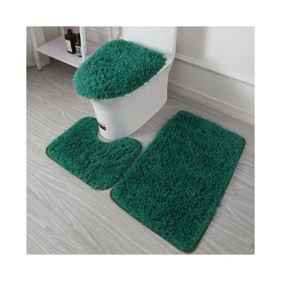 China Anti-Slip Factory Latest Customized 100%Polyester Convenient and Durable ToiletMat Set 3 Pieces for Household for sale