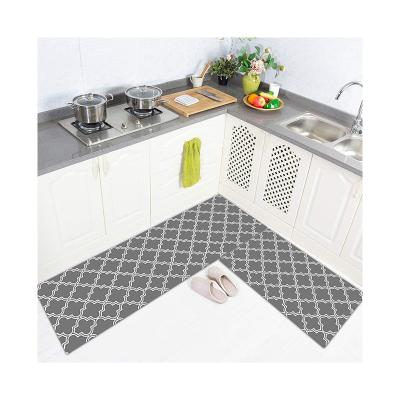 China Direct Selling Practical Economy 100%Polyester Anti-slip Customized Cool Lattice Kitchen Mat For Household for sale