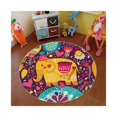 China Good Sale Customized Anti-slip Texture 100%Polyester Soft Cartoon Round Floor Nordic Carpet For Household for sale