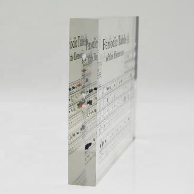 China Europe Acrylic Resin Display Gifts Open Acrylic Periodic Table of Elements with Real Elements for sale