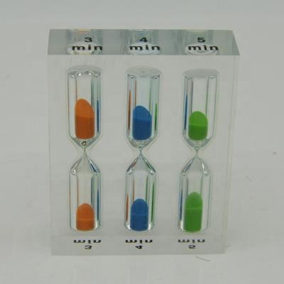 China Traditional Promotion Gift 3 4 5 Minute Acrylic Sand Timer Acrylic Tea Hourglass for sale