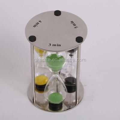 China Custom Metal Hourglasses Glow in Dark Sand Timer Clock Factory 70 x 100 mm H for sale