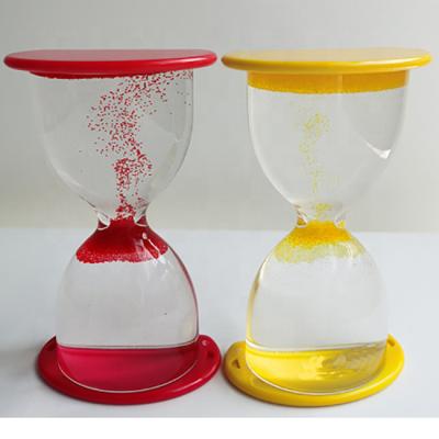 China Art Decor Promotion Gift 3 Minute Sand Timer Acrylic Liquid Hourglass for sale