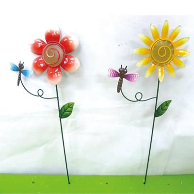 China Art Decor Artificial Metal Flower Garden Flower Stake for sale