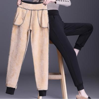 China Soft lamb velvet pants for autumn and winter wear plus velvet thickening women's winter sherpa breeches for sale